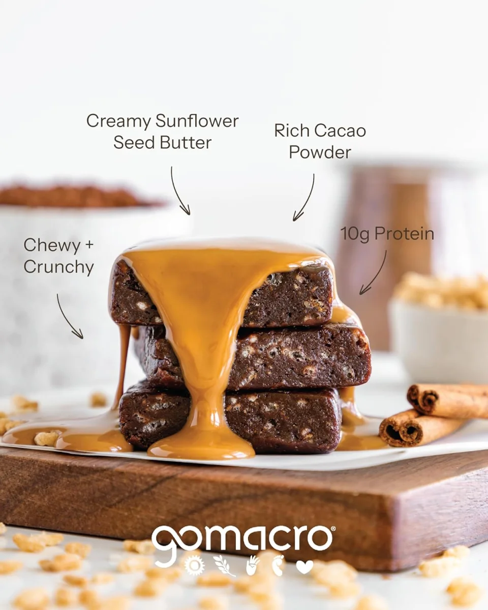 GoMacro MacroBar Organic Vegan Protein Bar, Sunflower Butter + Chocolate - 2.3 oz