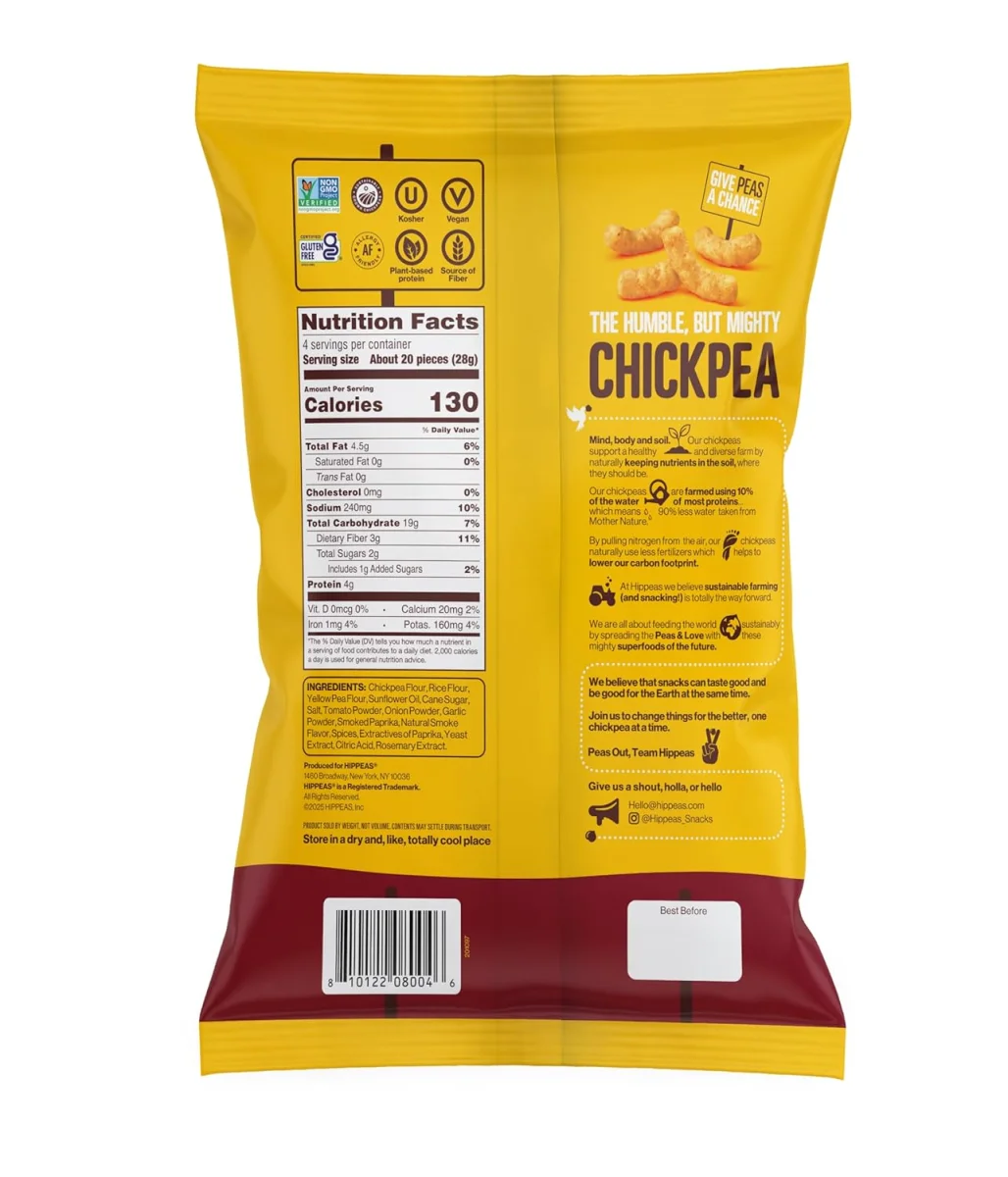 Hippeas Chickpea Puffs, Bohemian Barbecue - 4 oz