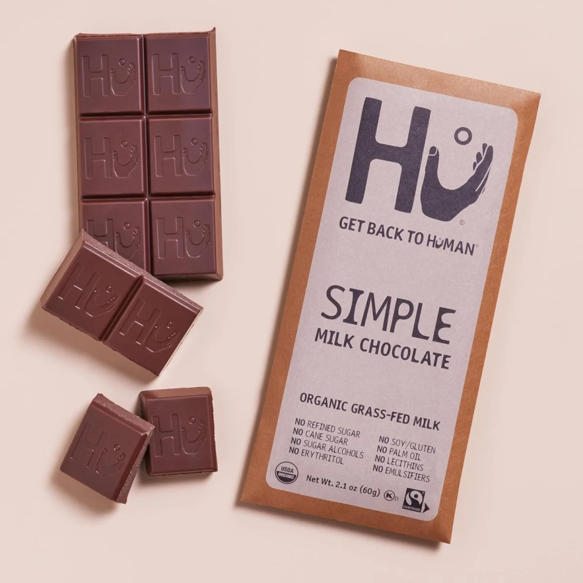 Hu Organic Fair Trade Simple Milk Chocolate Bar - 2.1 oz