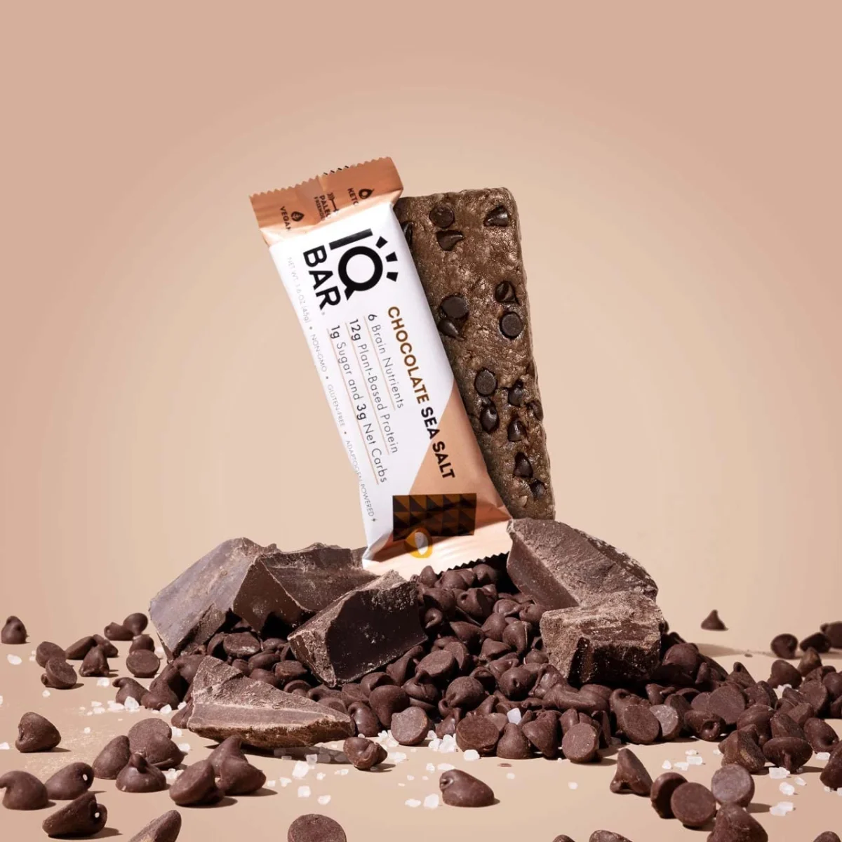 IQBAR Brain and Body Keto Protein Bar, Chocolate Sea Salt