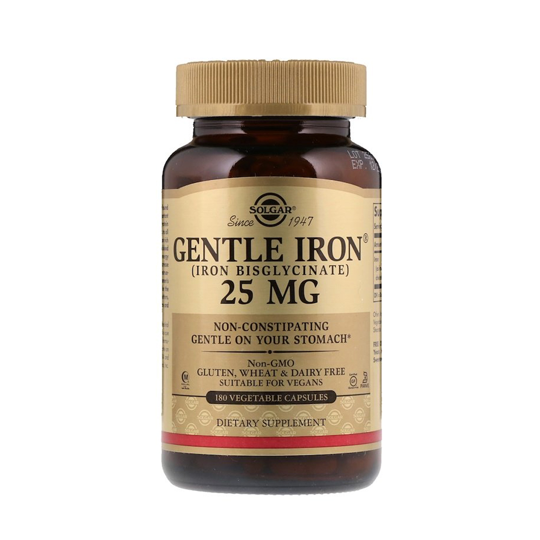 Solgar Gentle Iron® - 25 mg - 180 Vegetable Capsules