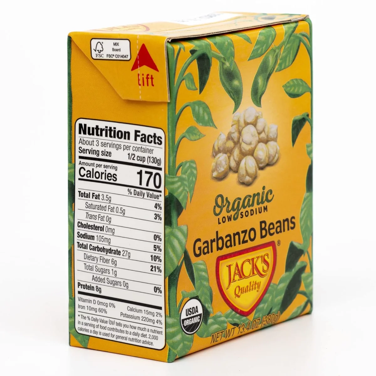 Jack's Organic Chickpeas Garbanzo Beans - 13.4 oz