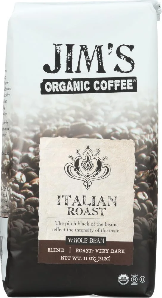 Jim's Organic Italian Roast Whole Bean Coffee - 11 oz