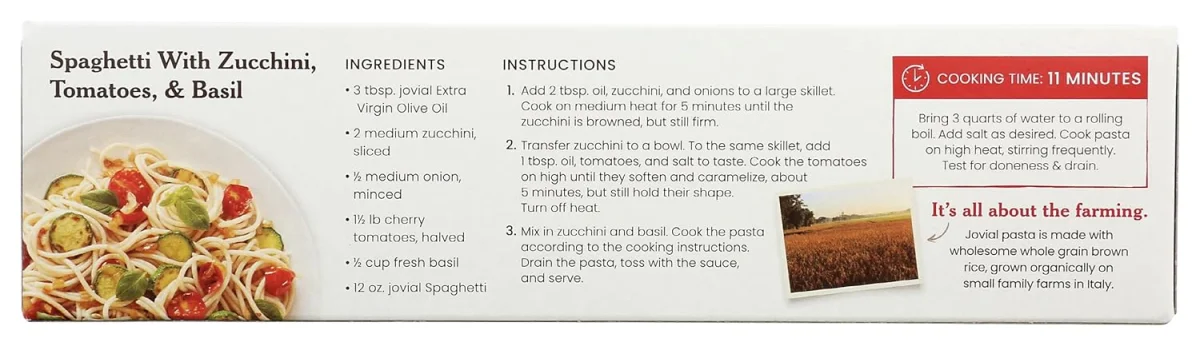 Jovial Gluten Free Organic Brown Rice Spaghetti - 12 oz