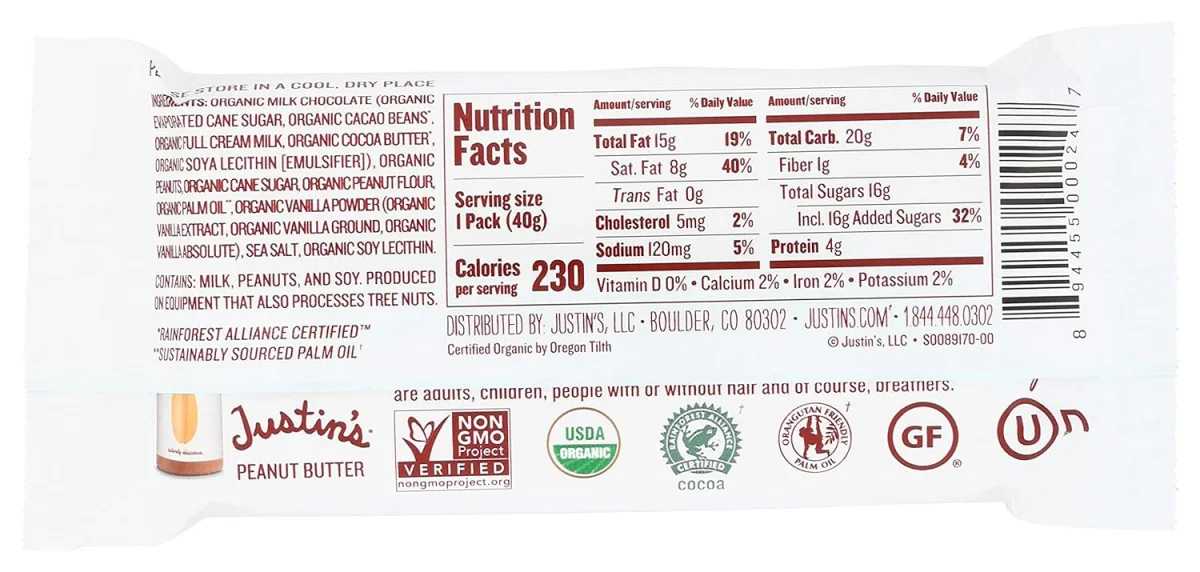 Justin's Milk Chocolate Peanut Butter Cups - 1.4 oz