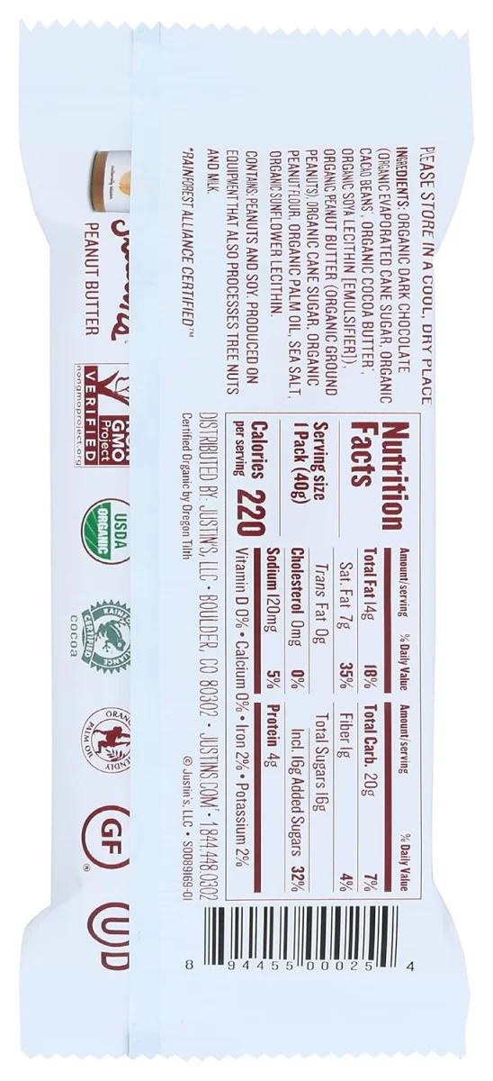 Justin's Dark Chocolate Peanut Butter Cups - 1.4 oz