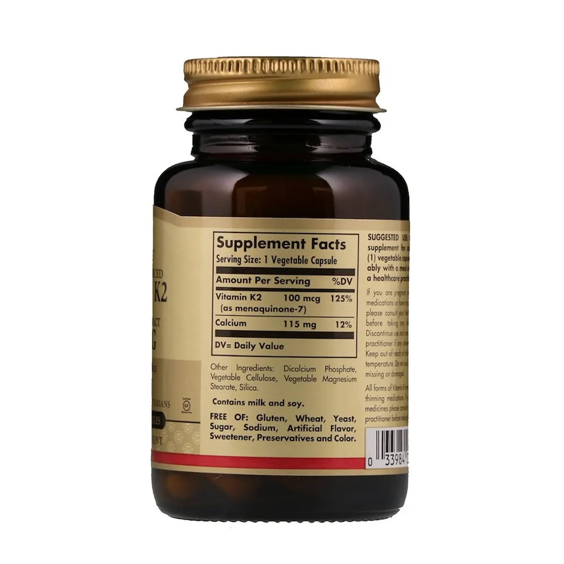 Solgar Vitamin K2 - 100 mcg - 50 Vegetable Capsules