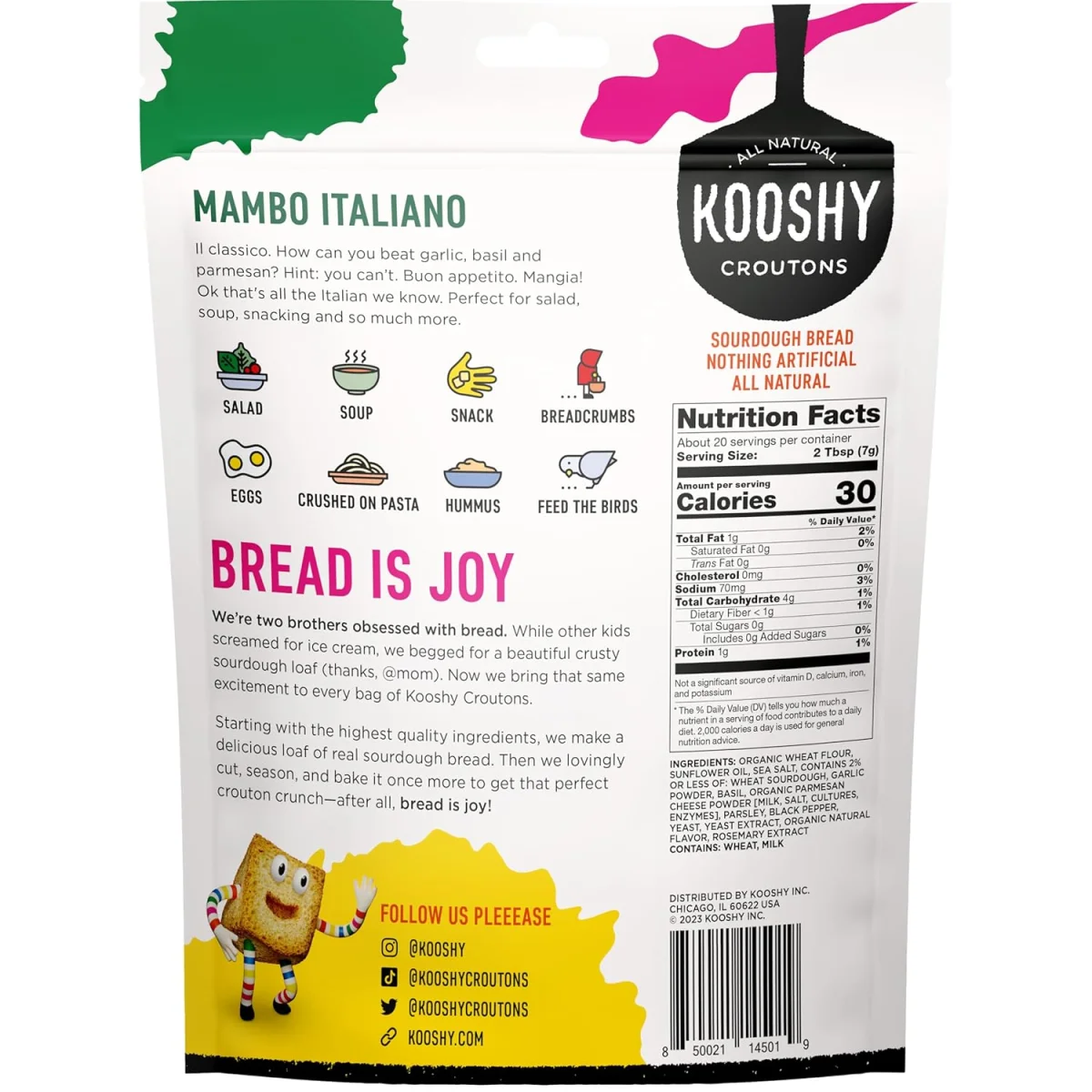 Kooshy Croutons Non-GMO, Mambo Italiano - 5 oz