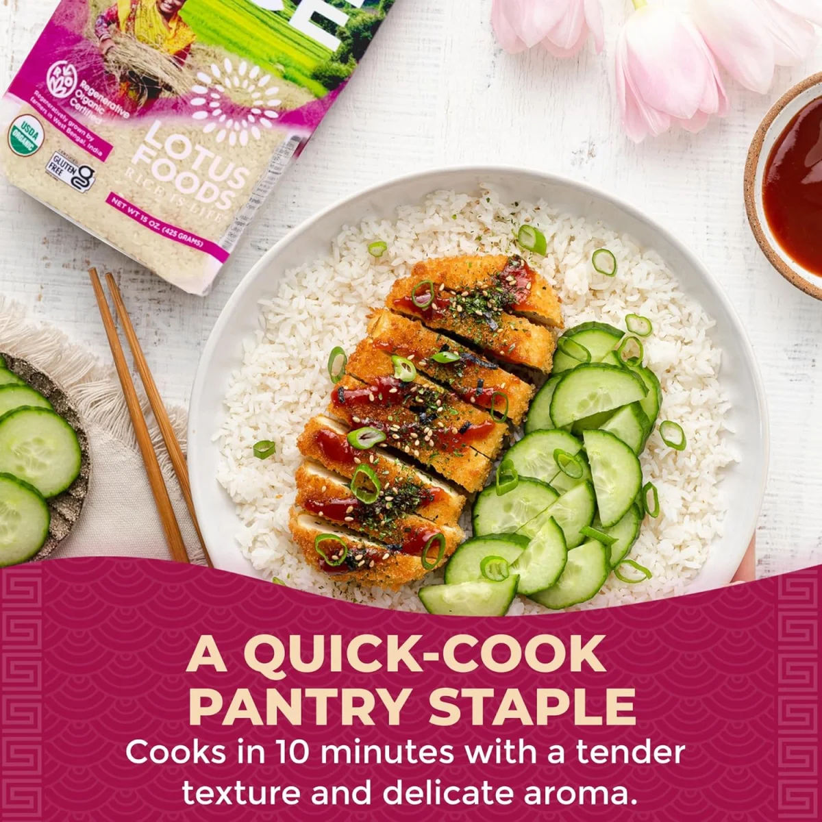 Lotus Foods Organic White Jasmine Rice Heat & Eat Pouch - 8 oz