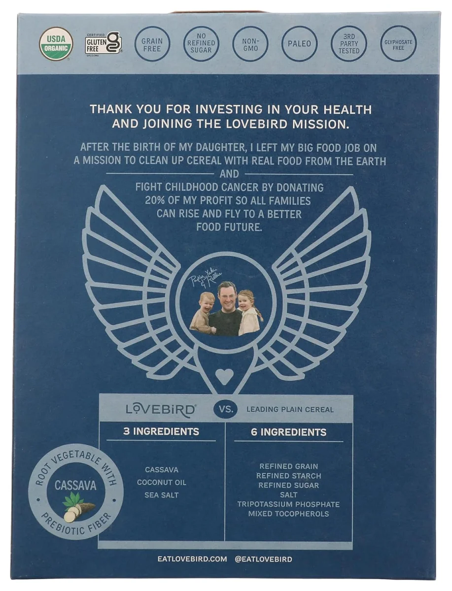 Lovebird Cereal Organic Grain Free Unsweetened - 7 oz