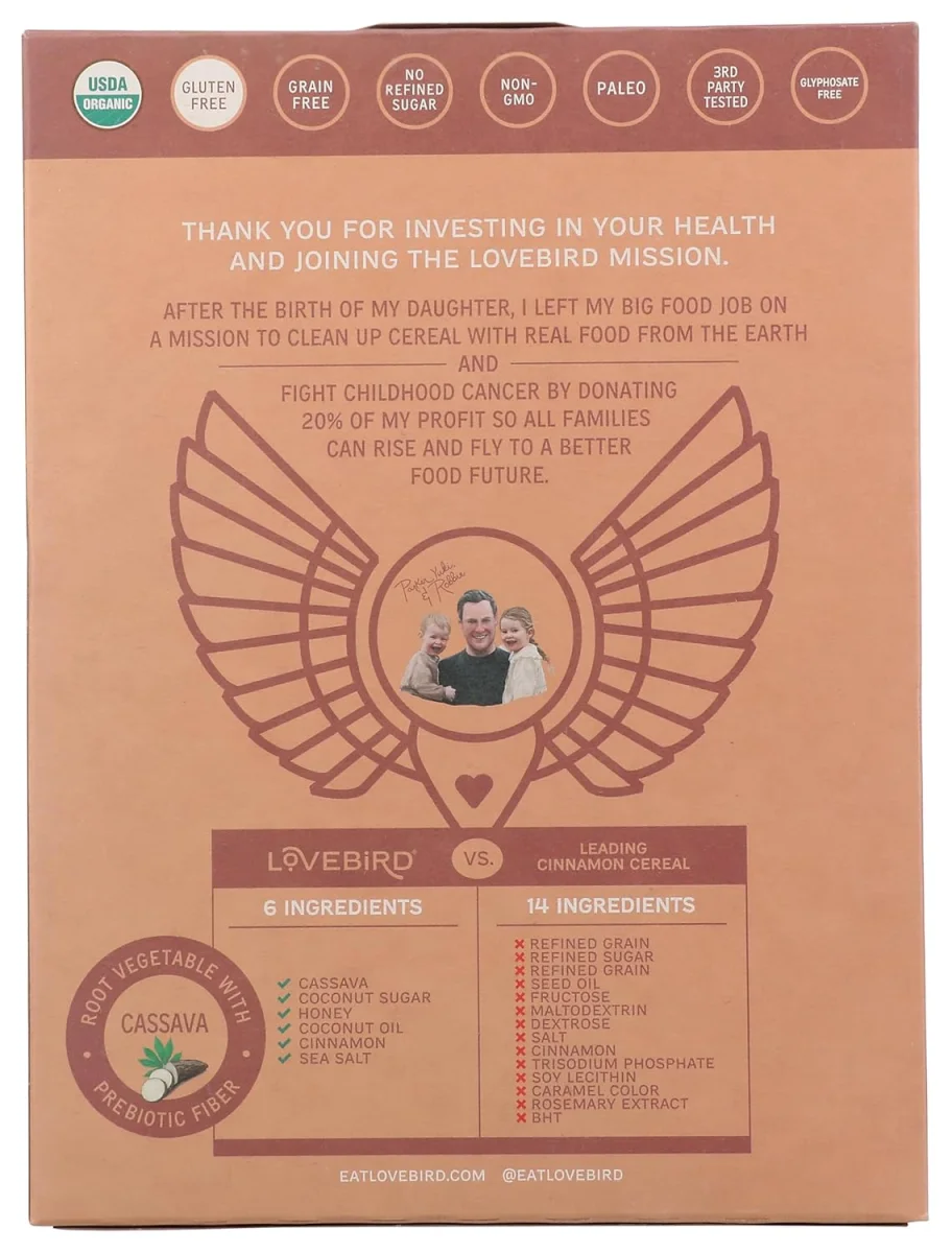 Lovebird Cereal Organic Grain Free Cinnamon - 7 oz