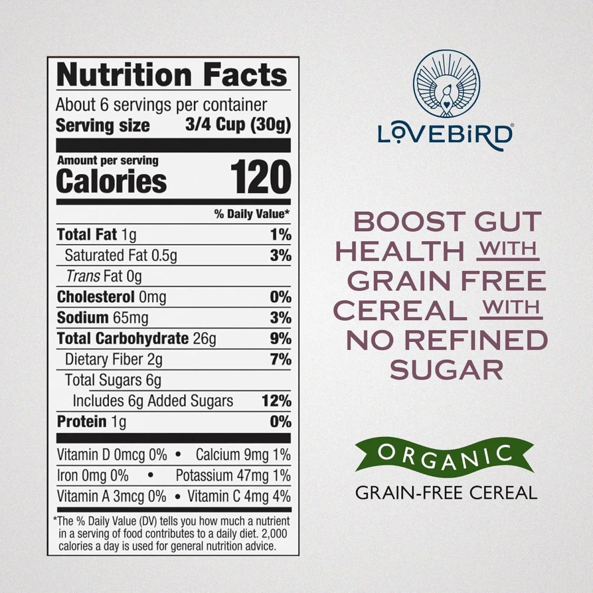 Lovebird Cereal Organic Grain Free Cacao - 7 oz