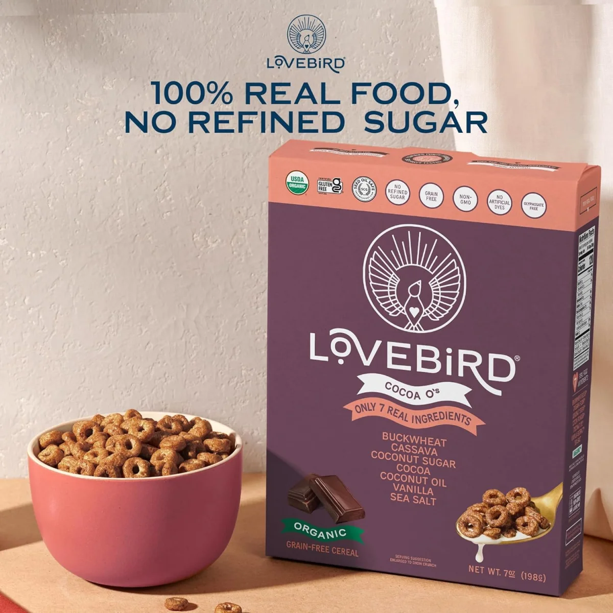 Lovebird Cereal Organic Grain Free Cacao - 7 oz