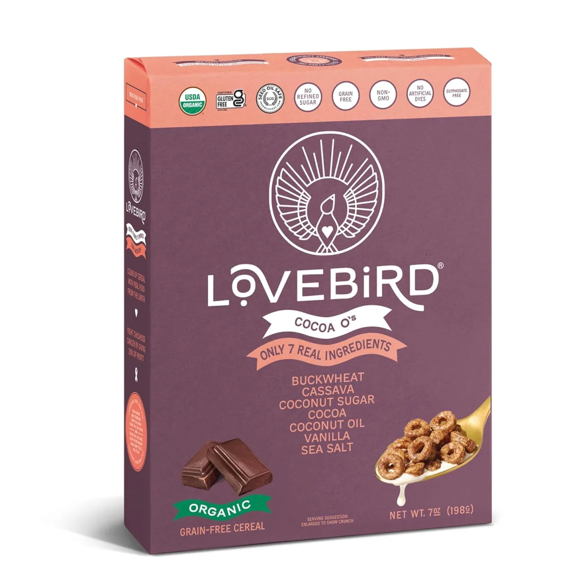 Lovebird Cereal Organic Grain Free Cacao - 7 oz