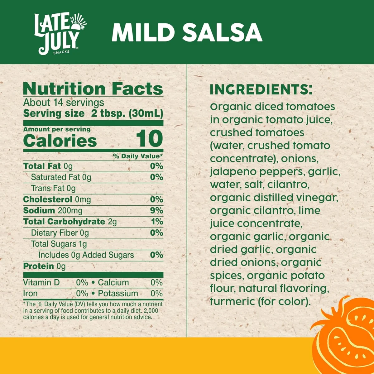 Late July Organic Mild Salsa, Gluten Free - 15.5 oz