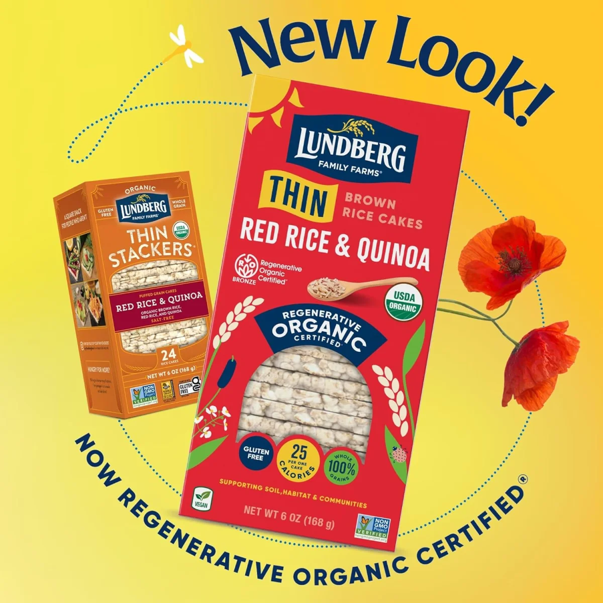 Lundberg Organic Thin Stackers Rice Cakes, Red Rice & Quinoa - 5.9 oz