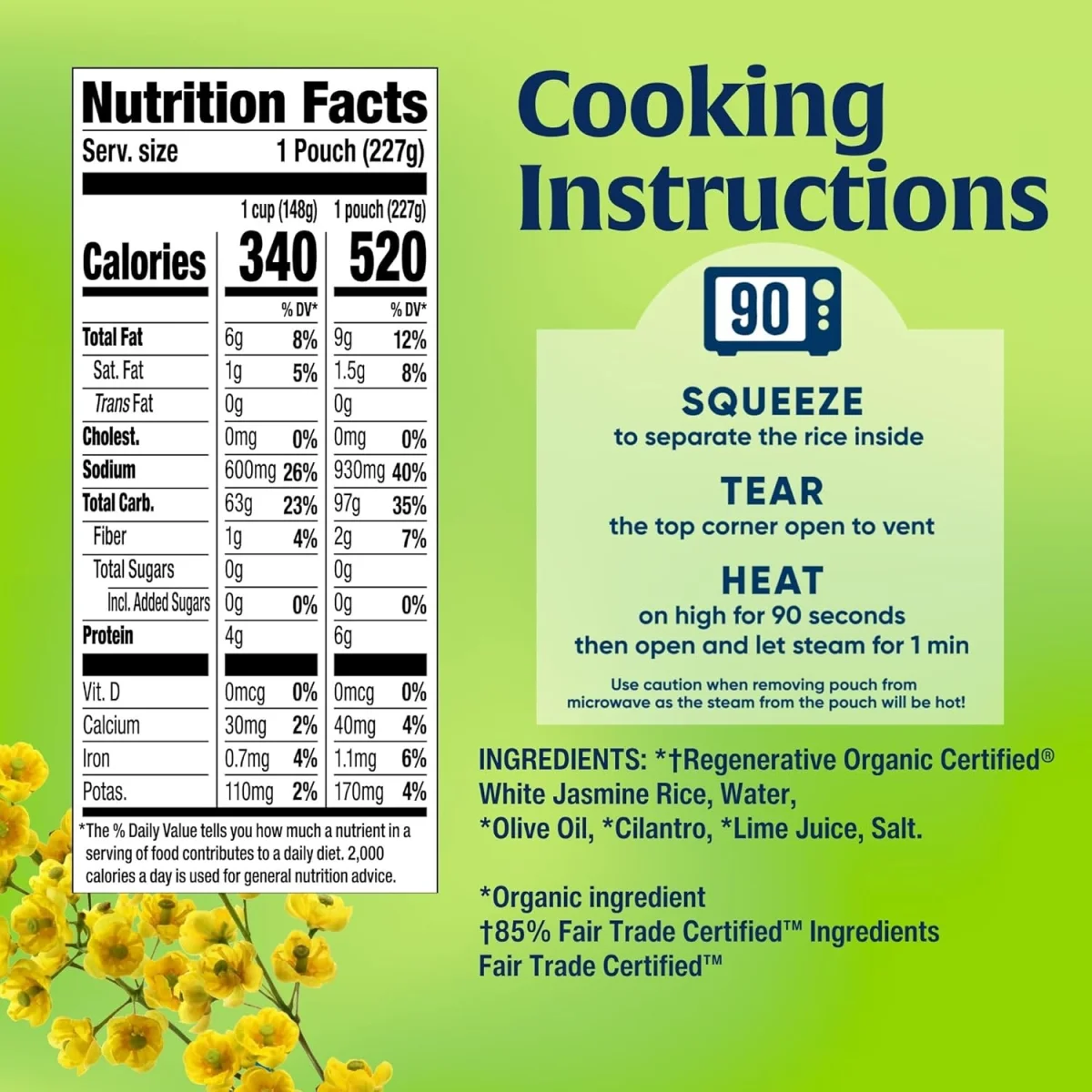 Lundberg Organic Cilantro Lime Rice, Fully Cooked & Ready to Heat - 8 oz