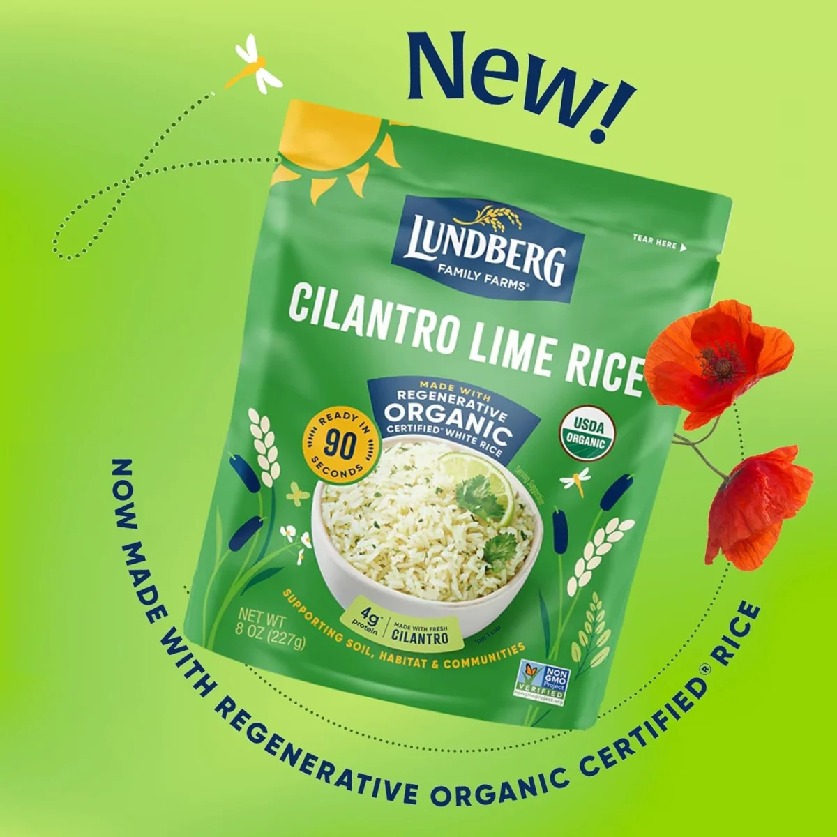 Lundberg Organic Cilantro Lime Rice, Fully Cooked & Ready to Heat - 8 oz