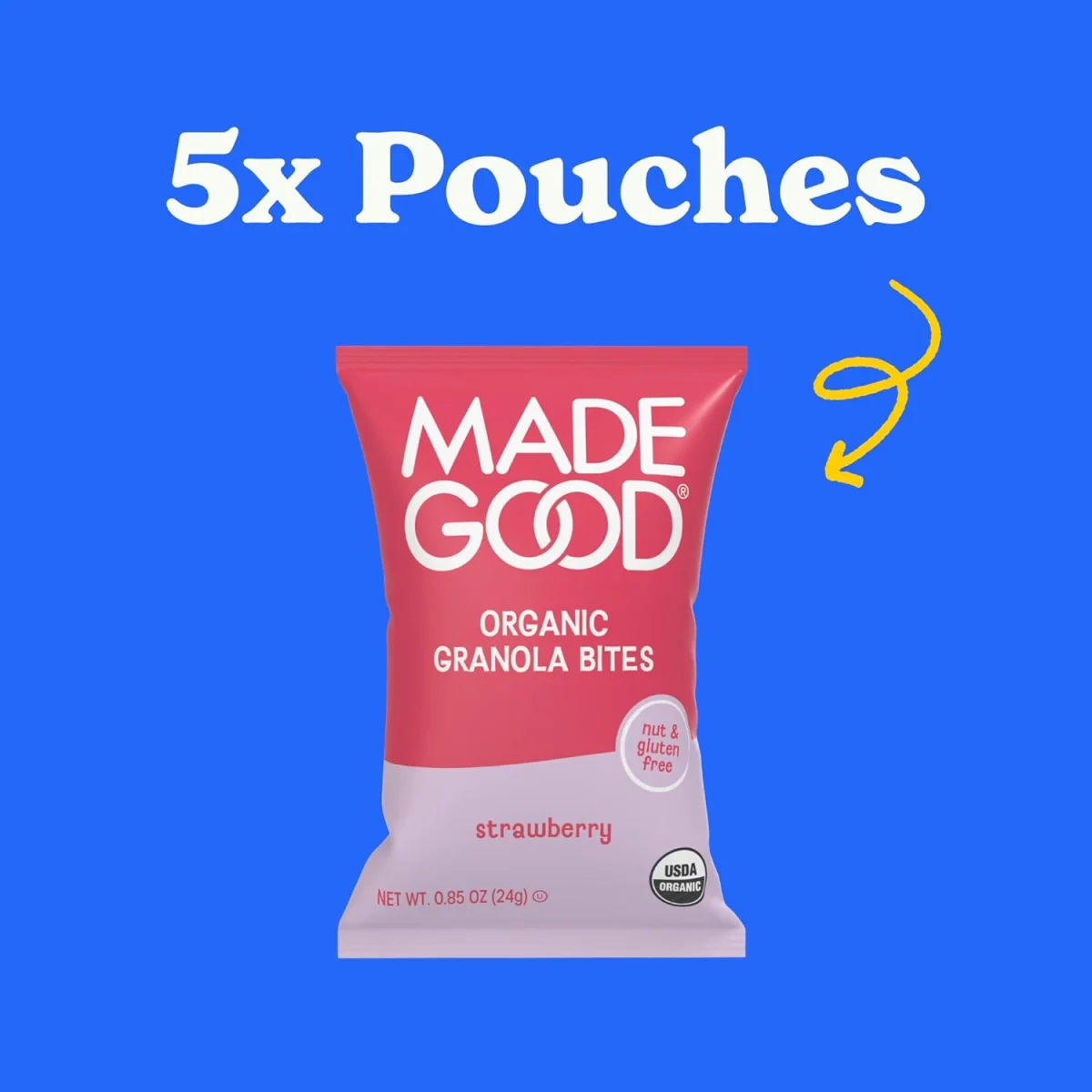 MadeGood Organic Strawberry Granola Bites - 5 ct