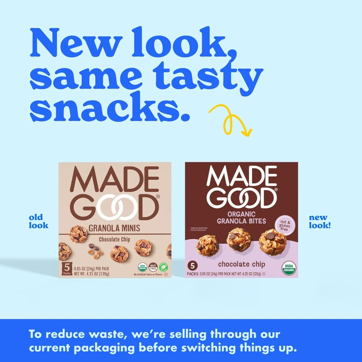 MadeGood Organic Gluten Free Granola Bites, Chocolate Chip