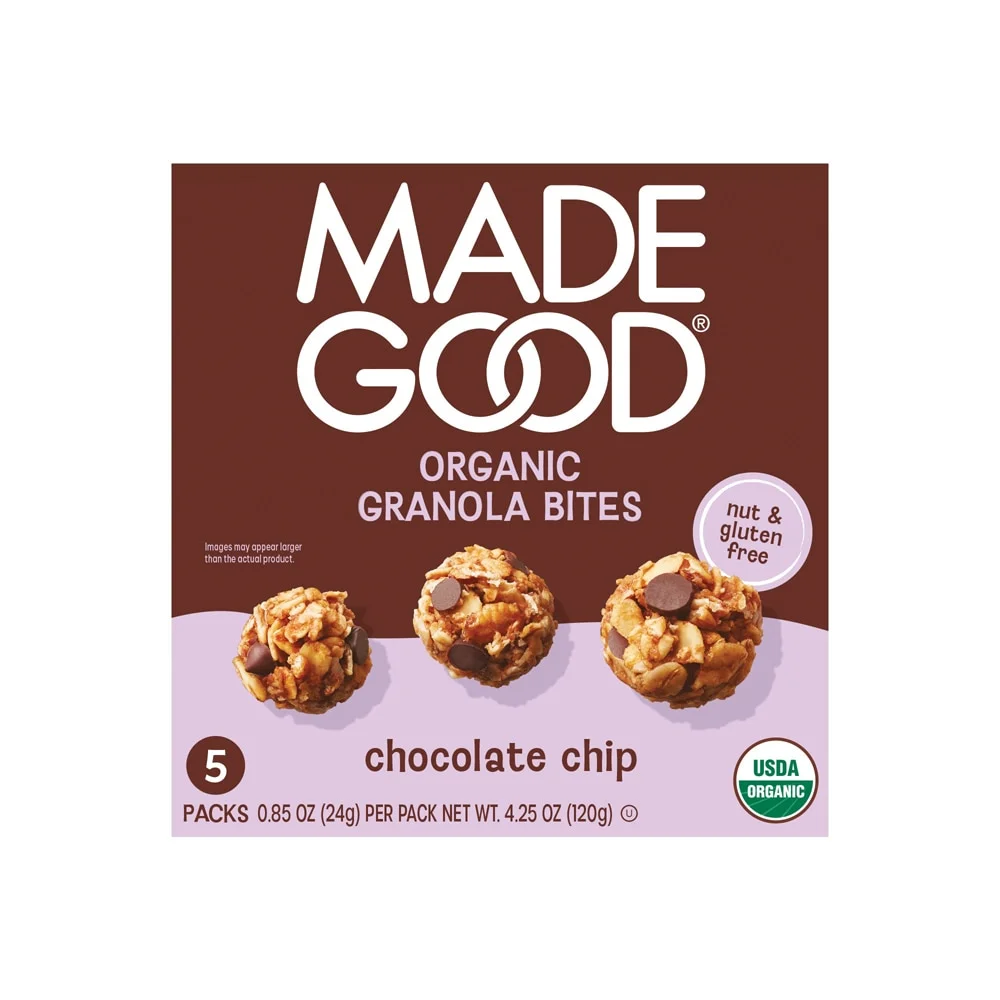 MadeGood Organic Gluten Free Granola Bites, Chocolate Chip