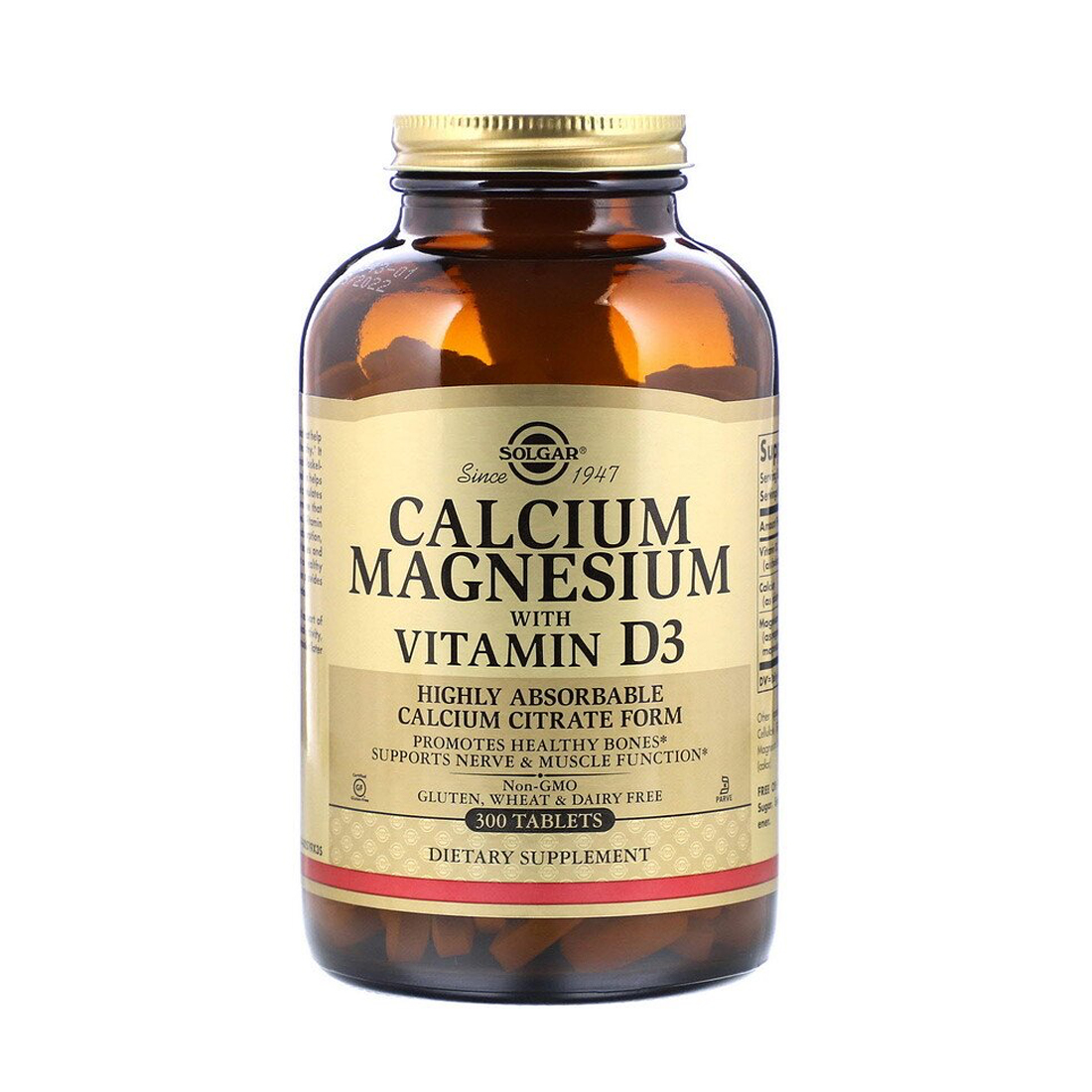 Solgar Calcium Magnesium with Vitamin D3 - 300 Tablets