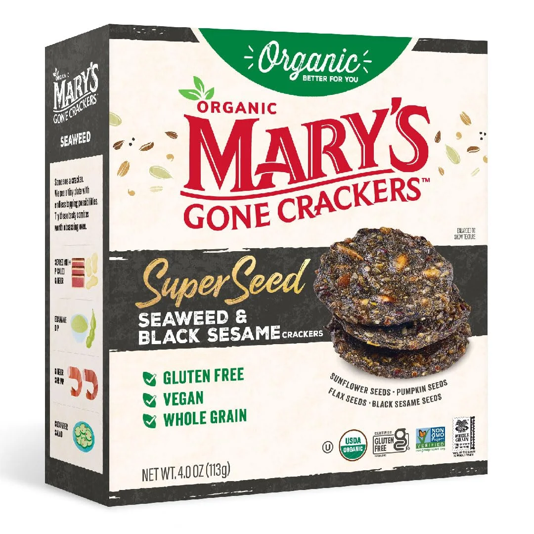 Mary's Gone Crackers Organic Super Seed Crackers, Seaweed & Black Sesame - 4 oz