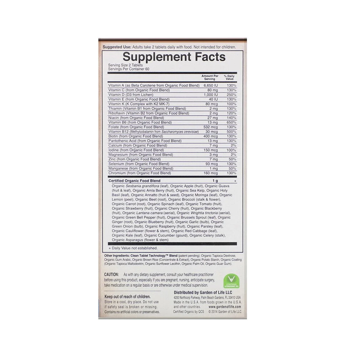 Garden of Life mykind Organics Mens Multi