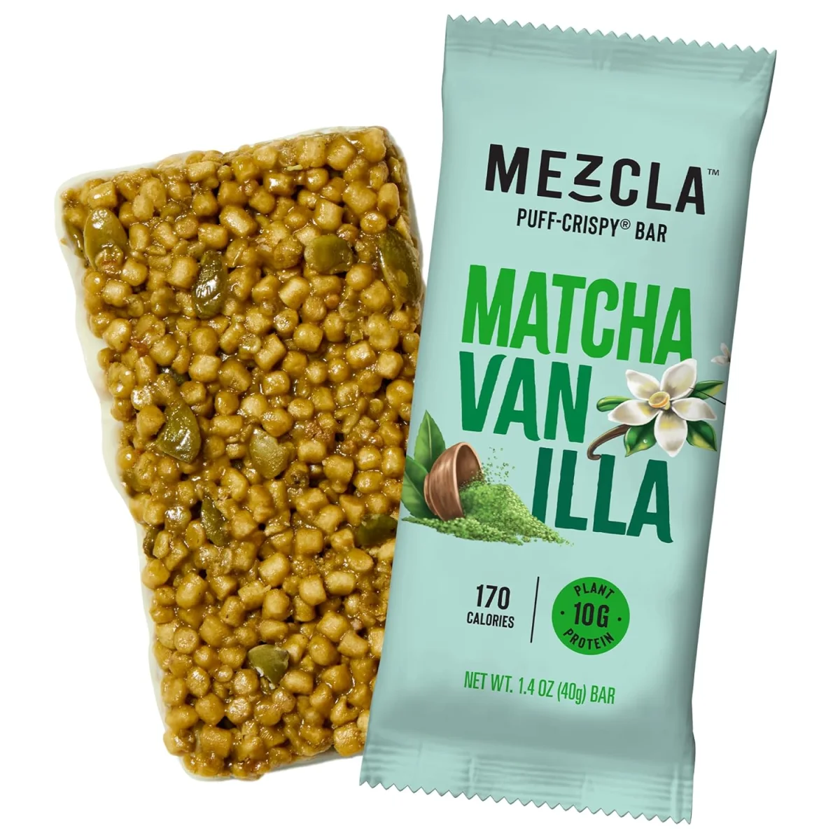 Mezcla Puff Crispy Protein Bar, Japanese Matcha Vanilla - 1.4 oz