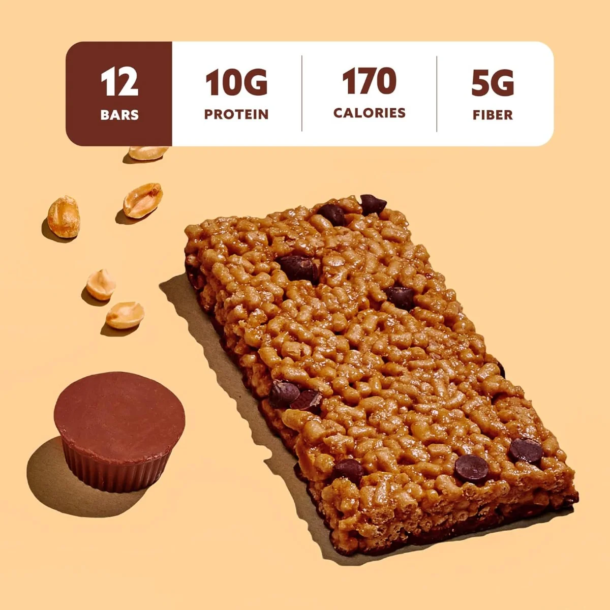 Mezcla Puff Crispy Protein Bar, Peanut Butter