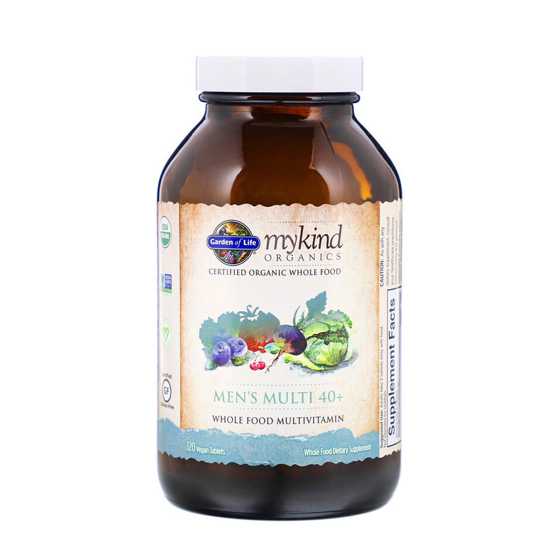 Garden of Life Organics Men's Multi 40 Plus - 120 Vegan Tablets