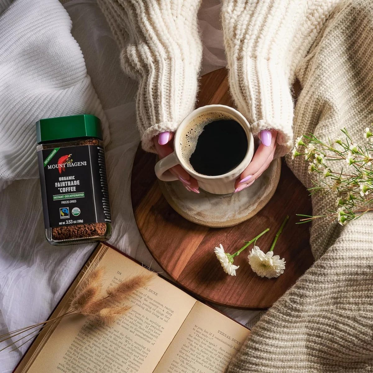 Mount Hagen Organic Fairtrade Decaffeinated Instant Coffee - 3.53 oz