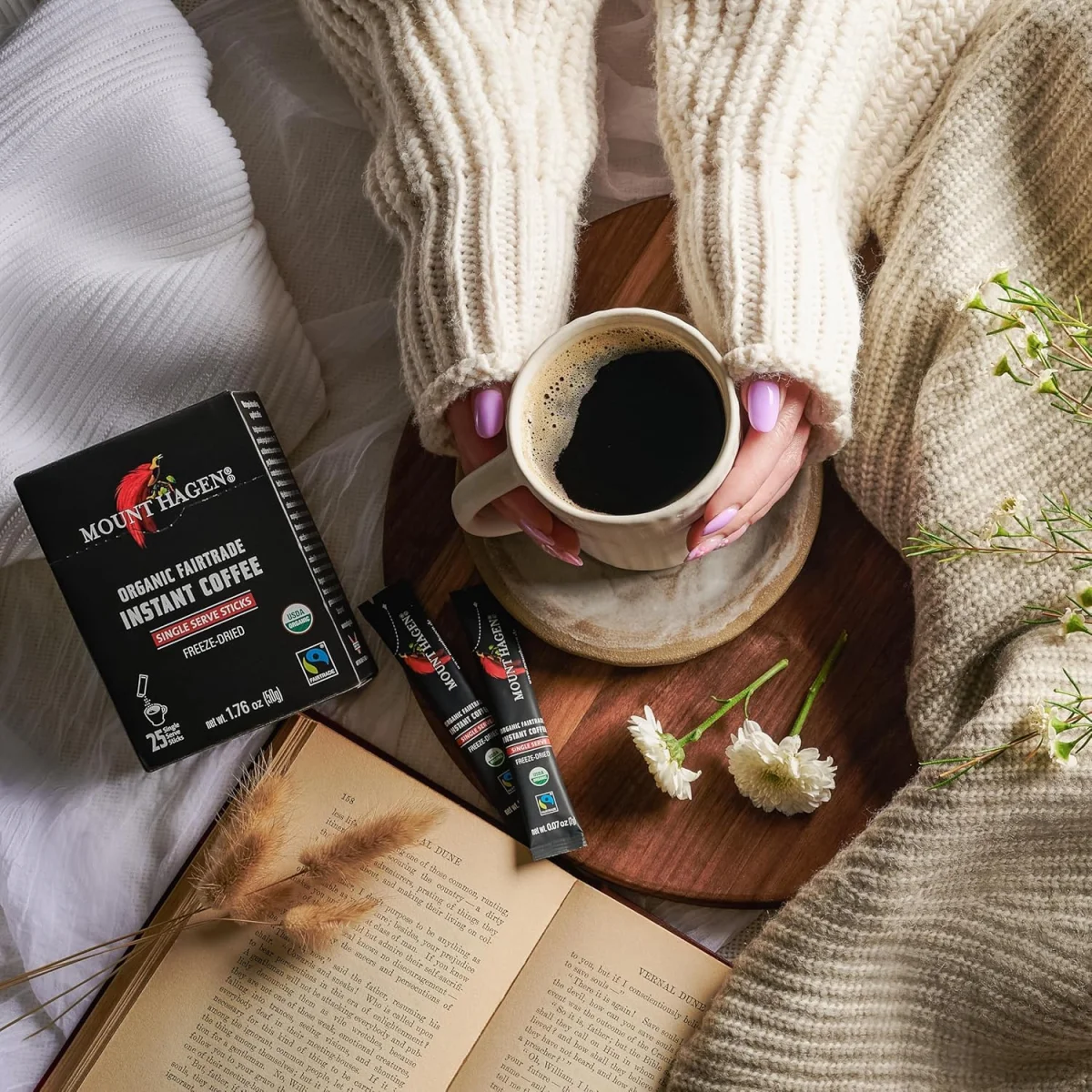 Mount Hagen Organic Fairtrade Instant Coffee Single Serve Sticks