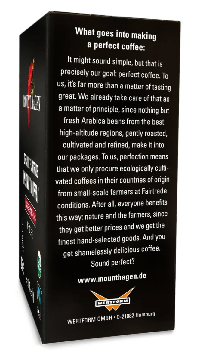 Mount Hagen Organic Fairtrade Instant Coffee Single Serve Sticks