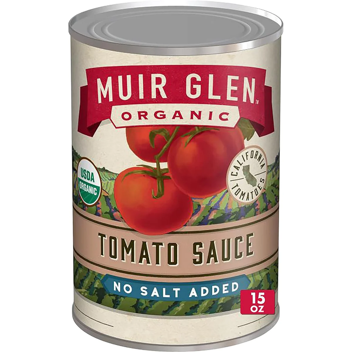 Muir Glen Organic Tomato Sauce, No Salt Added - 15 oz