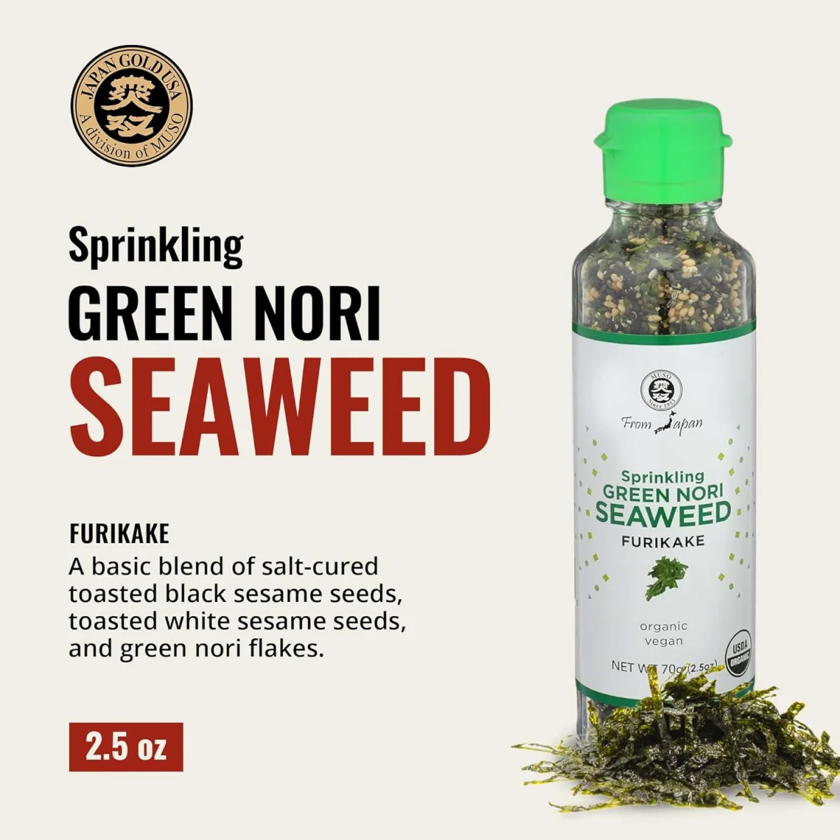 Muso From Japan Green Nori Seaweed Furikake