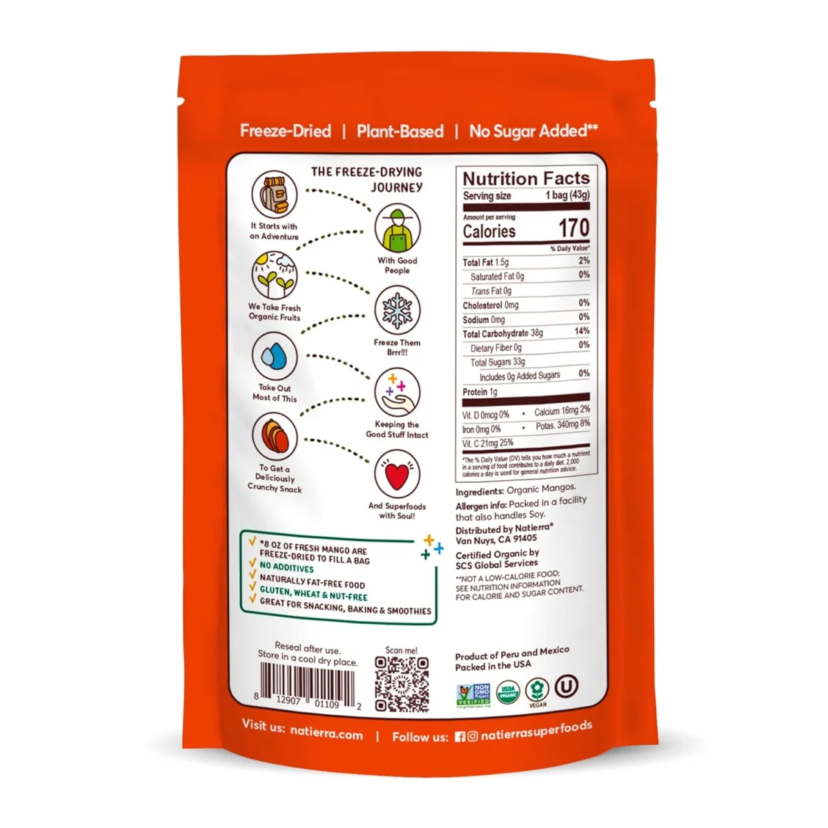 Natierra Organic Freeze Dried Mangos