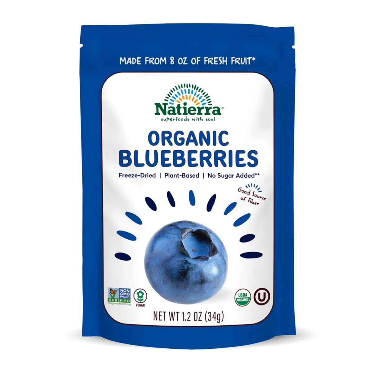 Natierra Organic Freeze-Dried Blueberries - 1.2 oz