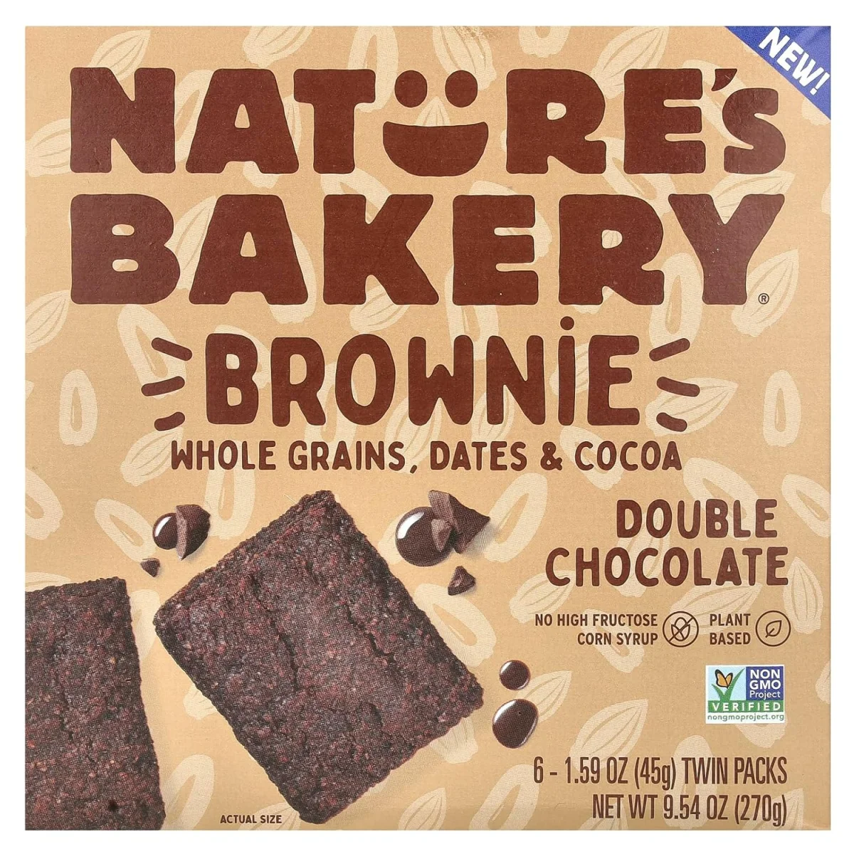 Nature's Bakery Whole Grain Double Chocolate Brownie Bar - 6 Bars