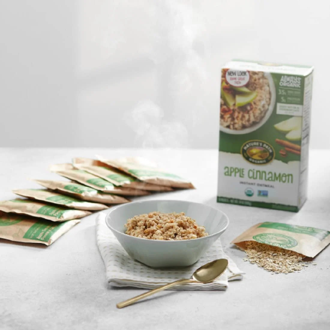 Nature's Path Organic Instant Hot Oatmeal, Apple Cinnamon