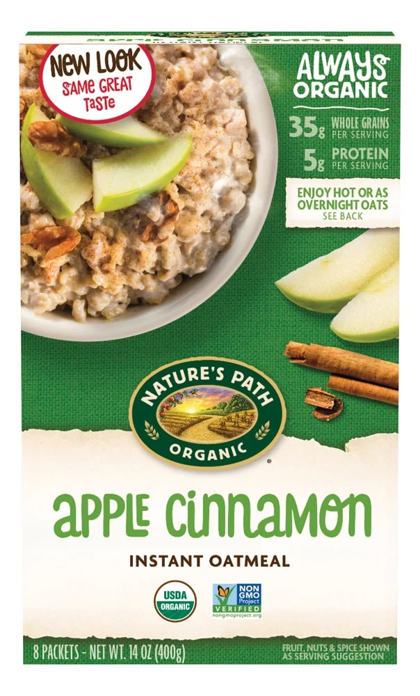 Nature's Path Organic Instant Hot Oatmeal, Apple Cinnamon