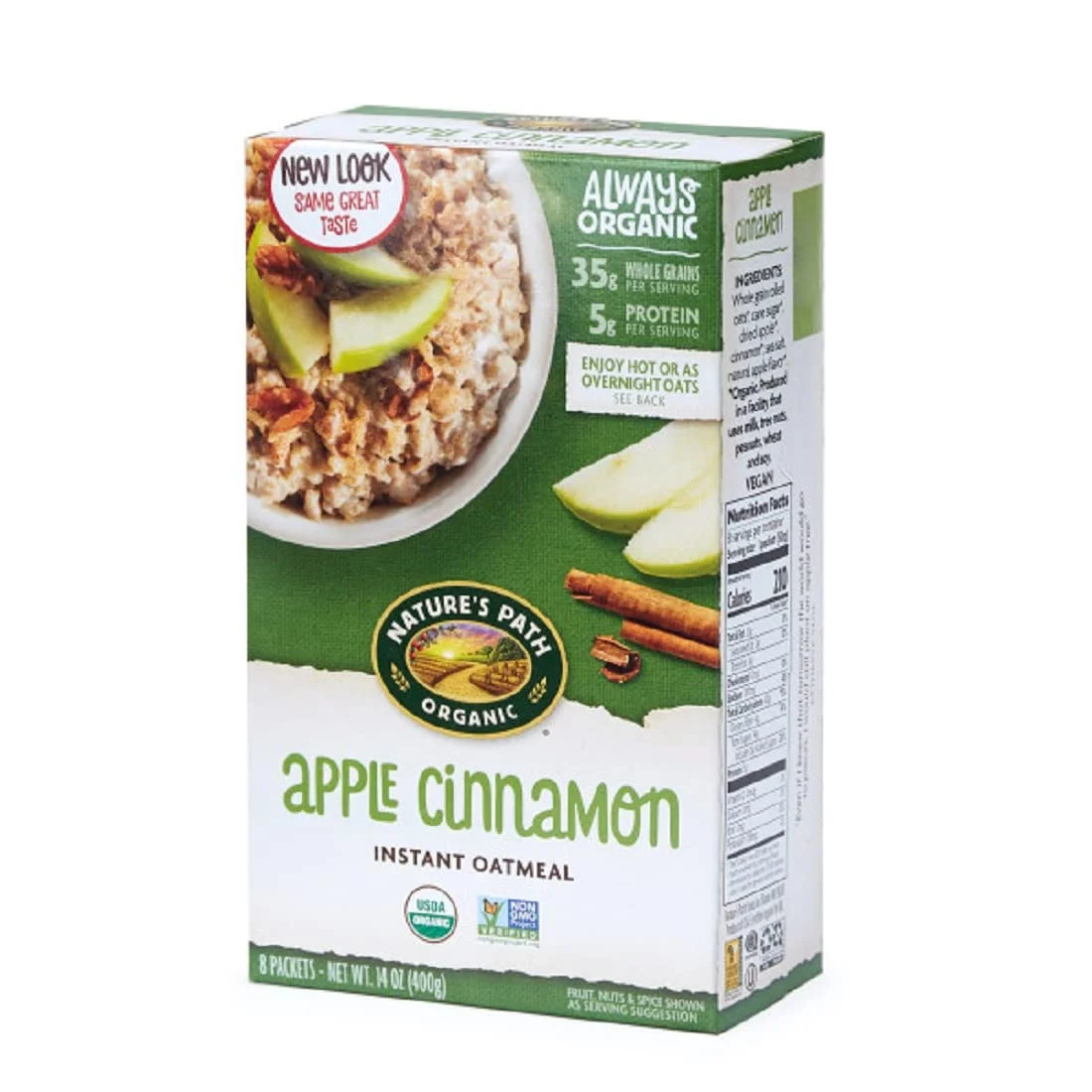 Nature's Path Organic Instant Hot Oatmeal, Apple Cinnamon