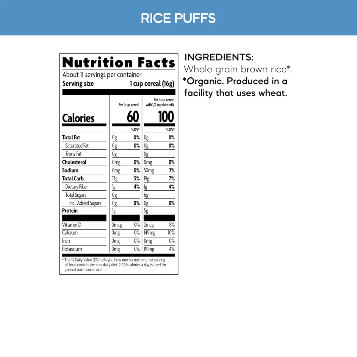 Nature's Path Organic Rice Puffs Cereal - 6 oz