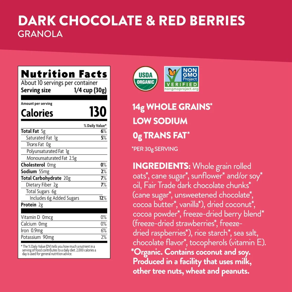 Nature's Path Love Crunch Premium Organic Granola, Dark Chocolate & Red Berries