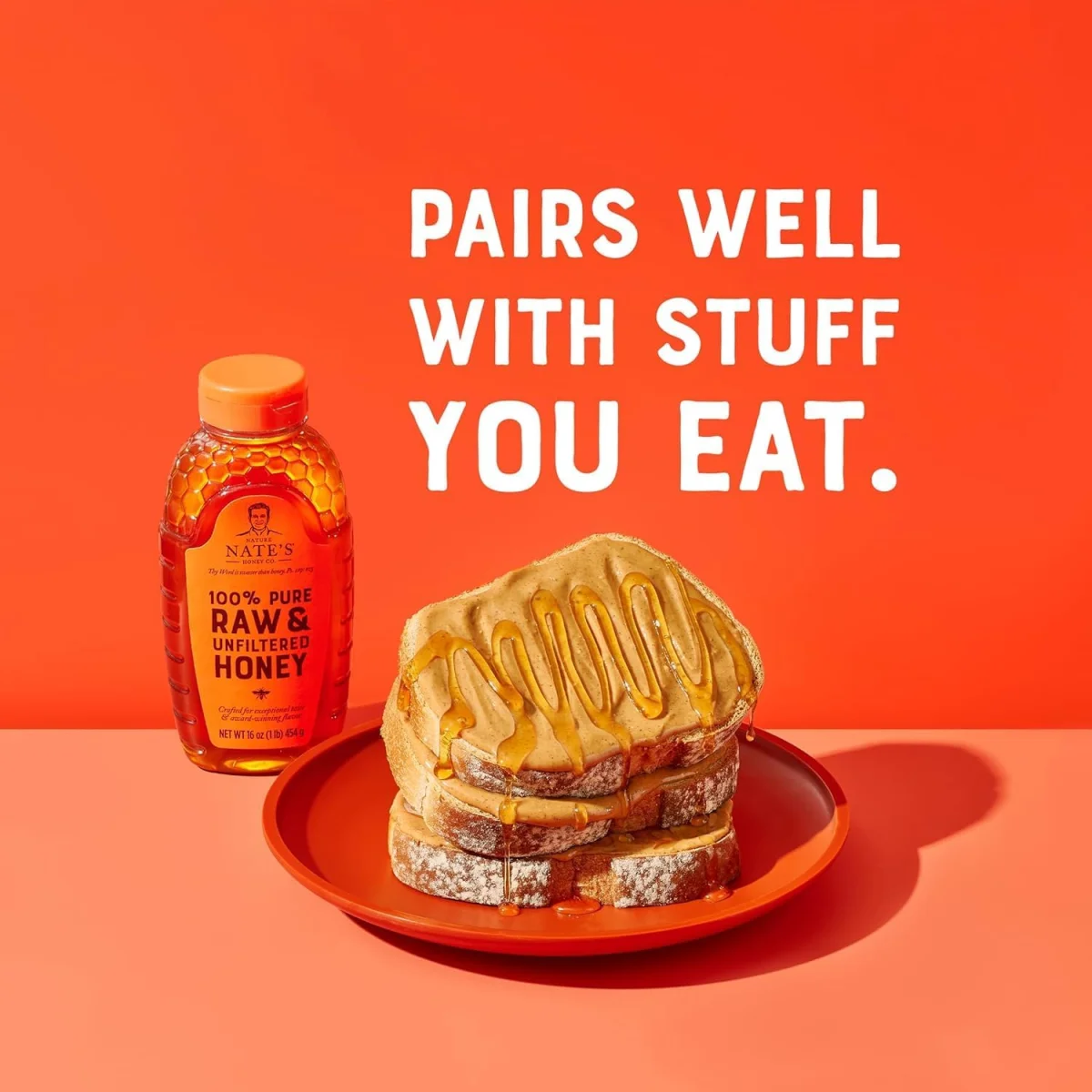 Nature Nate's 100% Pure Raw & Unfiltered Honey - 16 oz