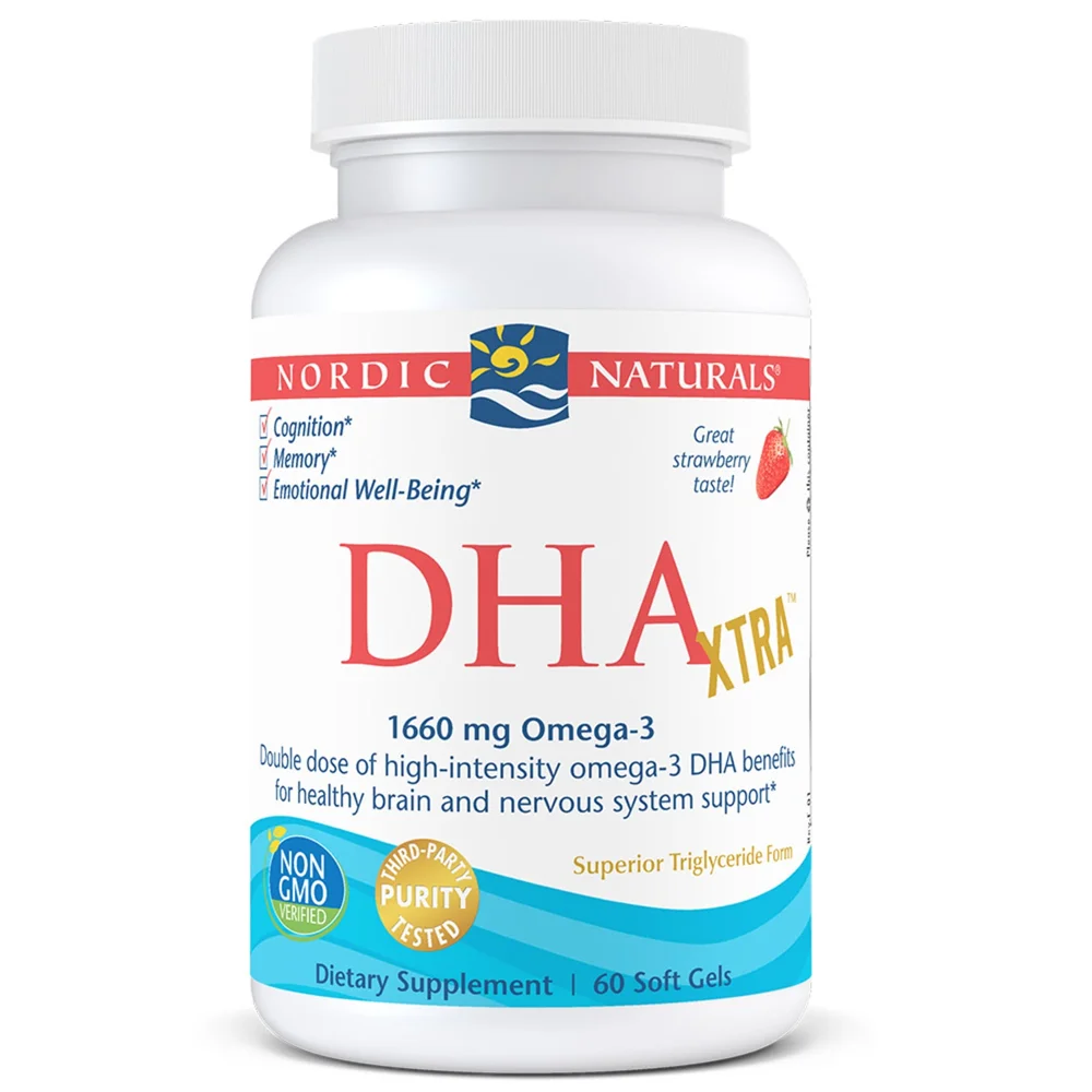 Nordic Naturals DHA XTRA Strawberry - 1660 mg - 60 Softgels