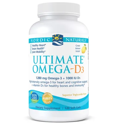 Nordic Naturals Ultimate Omega-D3 Lemon - 1000 mg - 120 Softgels