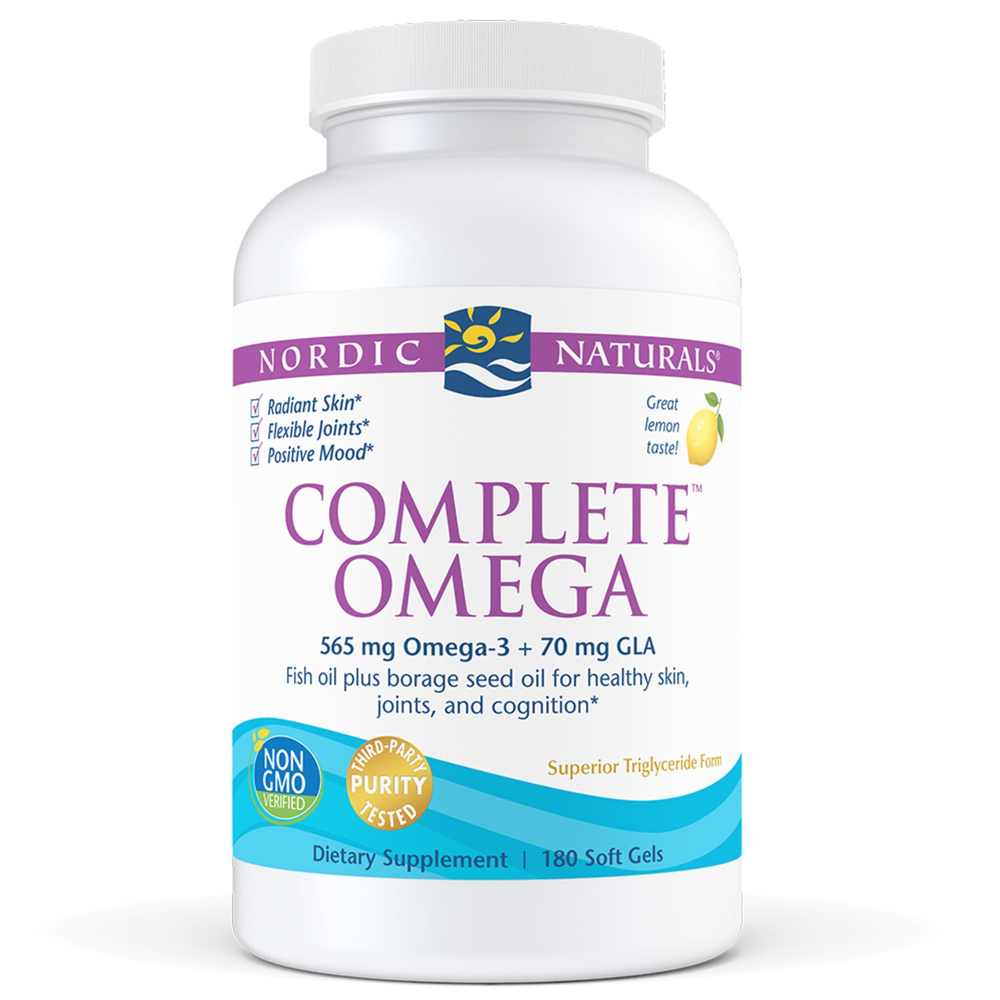 Nordic Naturals Complete Omega Fish Oil and GLA Lemon - 635 mg - 180 Softgels