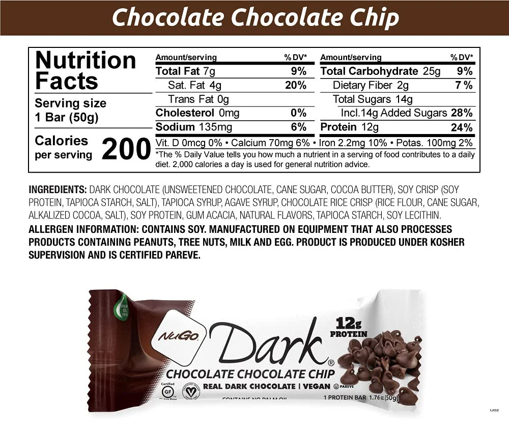 NuGo Dark Chocolate Chocolate Chip - 12 g