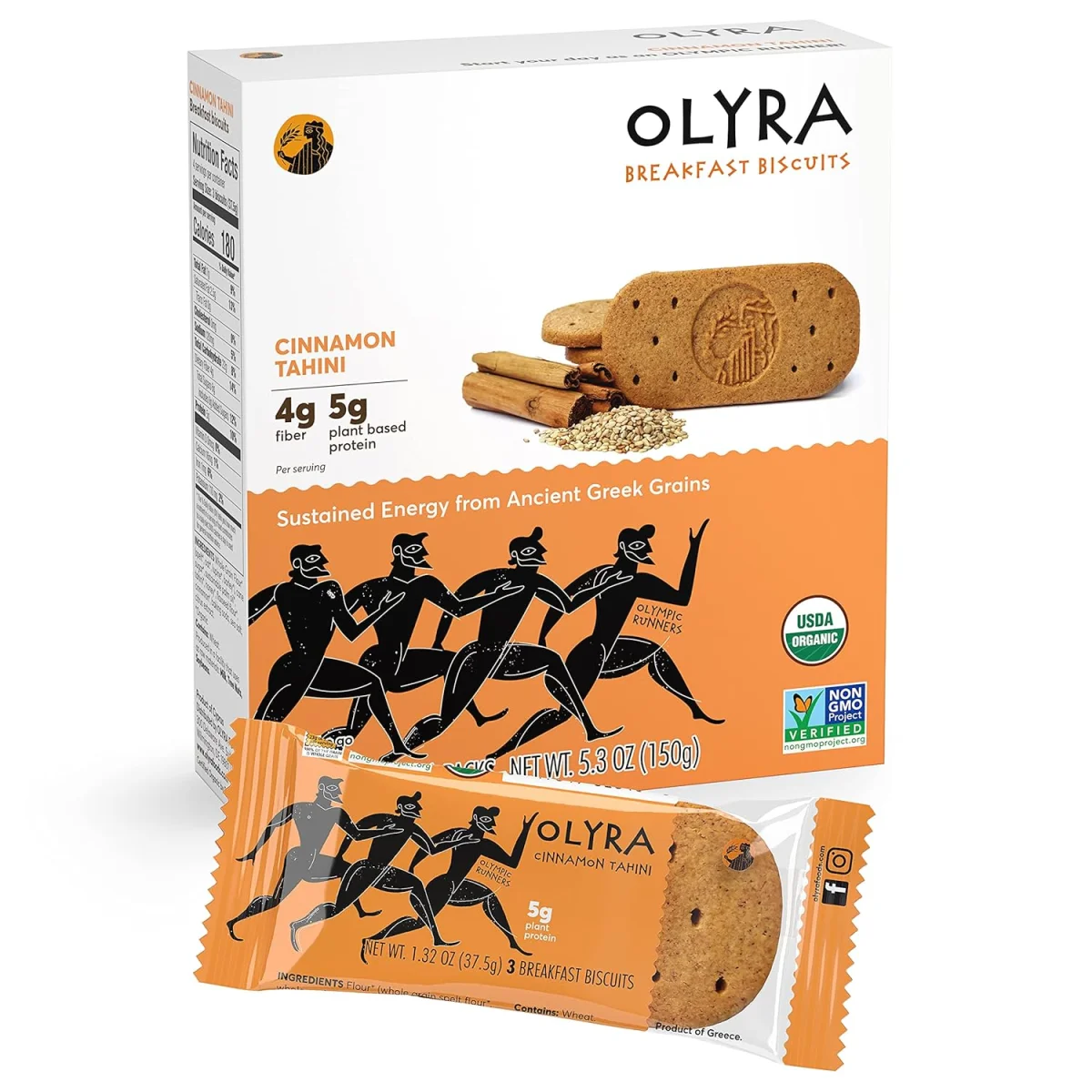 Olyra Organic Breakfast Biscuits, Cinnamon Tahini